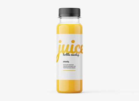 Free Orange Juice Bottle Mockup PSD - Good Mockups Orange Juice Bottle, Bottle Mockup Free, Milk Package, Juice Bottle Mockup, App Social Media, Package Branding, Juice Logo, Plastic Milk Bottles, App Social