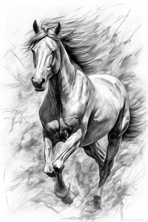 Horse Running Sketch, Running Horses Sketch, Master Drawing Sketches, Pencil Drawing Of Animals, Charcole Sketch, Horse Sketch Pencil, Running Horse Tattoo, Horse Drawings Pencil, Horse Drawing Ideas