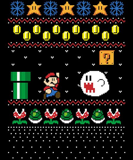 8 Bit Christmas, Nerdy Christmas, Day Of The Shirt, Funny Christmas Sweaters, Cute Cross Stitch, Pixel Pattern, Christmas Gif, Vintage Games, Christmas T Shirt