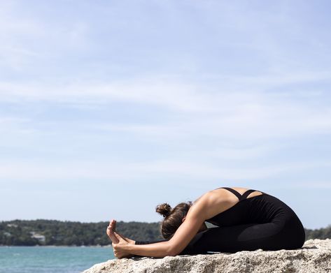 Forward Bend Yoga, Forward Bend, Beginners Yoga, Yoga Block, Yoga Pose, Yoga Asanas, Back Pain Relief, Neck Pain, Yoga For Beginners