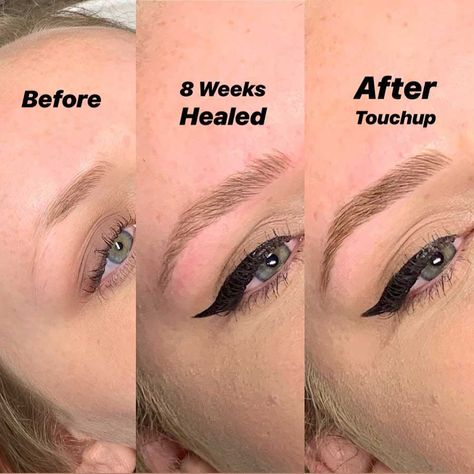 Find out what to expect physically, mentally, and emotionally throughout the microblading healing process. We break it down for you – day by day. #microblading #microbladinghealing #microbladinghealingdaybyday #microbladingrecovery #eyebrowtattoo #microbladinghealingprocess #microbladingeyebrows #stagesofmicrobladinghealing #microbladinghealingstages #pmuhub Micro Blading Before And After, Micro Blading Healing Process, Microblading Styles, Microblading Before And After, Blonde Microblading Eyebrows, Microblading Healing Stages, Natural Microblading Eyebrows, Microblading Touch Up, Eyebrows Blonde