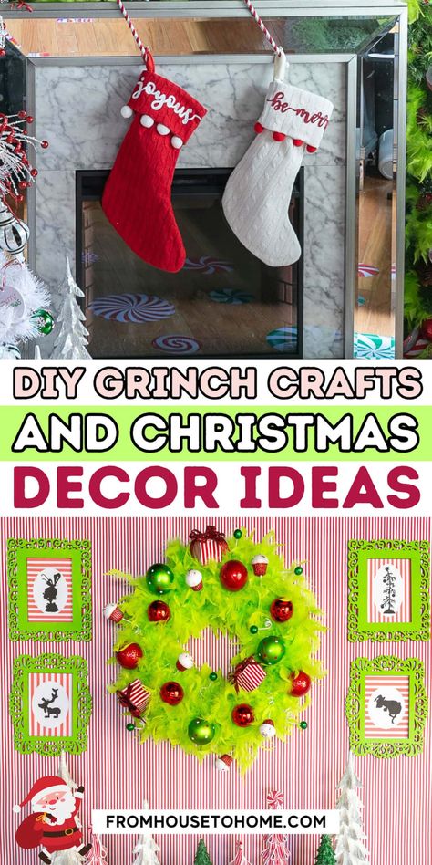 15 Grinch Christmas Decor Ideas | Holidays and Events Printable Grinch Decorations, Grinch Decor Diy, Diy Grinch Crafts, Diy Grinch Decor, Dollar Tree Grinch Ideas, Grinch Christmas Decor Ideas, The Grinch Christmas Decorations Diy, Grinch Diy Decorations, Grinch Ornaments Diy