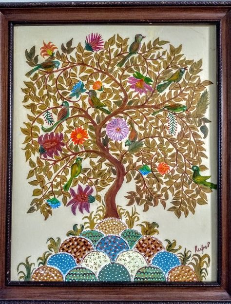 Folk Painting, Kalamkari Painting, Hand Embroidery Projects, Indian Folk Art, Hand Painting Art, Hand Painting, Embroidery Projects, Painting Art, Abstract Art Painting