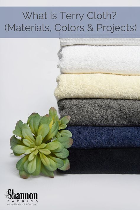 What is Terry Cloth? (Materials, Colors & Projects) - This super-popular type of fabric is just about everywhere, and oftentimes many people use terry cloth on a daily basis without knowing its name. In its most simple form, terry cloth (also known as terry toweling), is a fabric covered in tiny loops designed to be both highly absorbent and soft to the touch. There are three main types of terry cloth, terry cloth (towel terry), French terry and terry velour. #terrycloth #sewing #sew #quilting Quilting Tips, French Terry Fabric, Zara Kids, Double Gauze, Terry Cloth, Fabric Covered, Quilt Fabric, Baby Bibs, Bibs