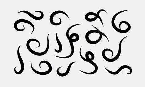 Premium Vector | Line swash, curly under calligraphy squiggle swoosh, underline stroke brush Squiggle Line Art, Squiggly Line Tattoo Swirls, Swirly Typography, Calligraphy Swirls, Brush Calligraphy Basic Strokes, Vector Line, Premium Vector, Graphic Resources, Calligraphy