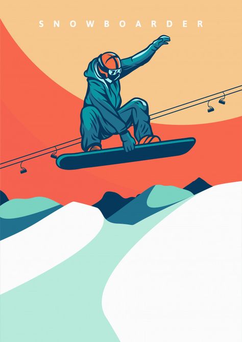 Snowboard Aesthetic Vintage, Snowboard Aesthetic, Snowboarding Poster, Snowboarding Aesthetic, Snowboard Art, Vintage Ski Posters, Ski Posters, Vintage Ski, Vintage Poster Art