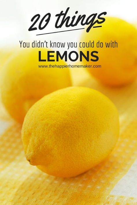 Lemons aren't just for cooking, they are also a great help around the house. If you're wondering what to do with lemons, look no further than these 20 ideas! Things To Do With Lemons, Lemon Water Health Benefits, Lemon Juice Benefits, Water Health Benefits, Hot Lemon Water, Lemon Health Benefits, Lemon Uses, Warm Lemon Water, Drinking Lemon Water