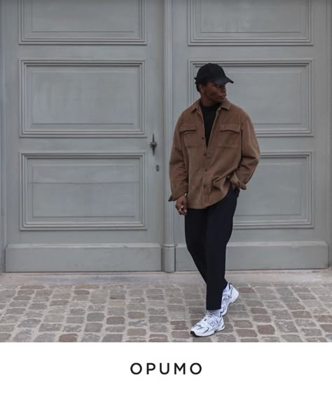 Beige Jacket Outfit, Black Men Fashion Urban, Sportswear Outfits, Black Men Fashion Swag, Trendy Mens Fashion, Fall Outfits Men, Street Fashion Men Streetwear, Mens Casual Dress Outfits, Men Stylish Dress