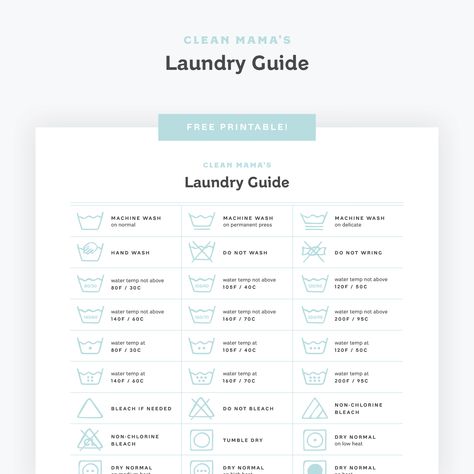 Laundry Guide Printable, Laundry Symbols Printable, Laundry Care Symbols, Laundry List, Clean Mama, Laundry Symbols, Laundry Guide, Laundry Care, Reward System