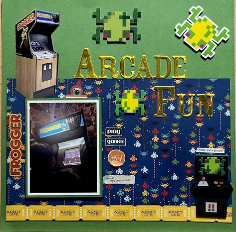 Arcade Scrapbook Layout, Vacation In Florida, Florida Vacation, Scrapbook Layout, Scrapbook Ideas, Scrapbook Layouts, Family Vacation, Scrapbook Pages, Games To Play