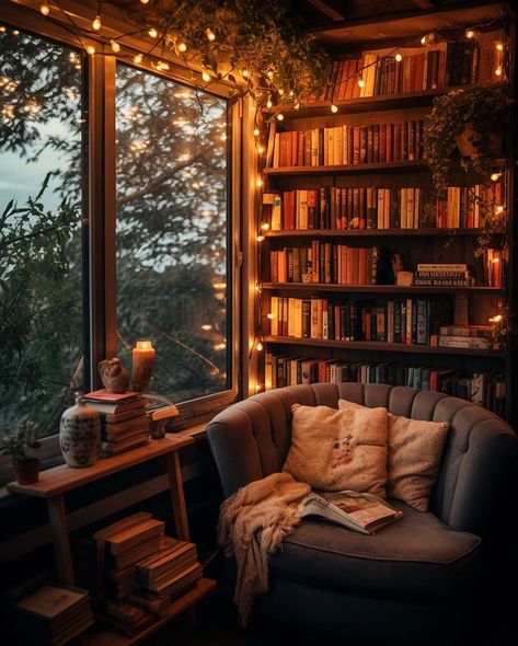 Cozy Bedroom Aesthetic, Cozy Home Library, Home Library Rooms, Home Library Design, Home Libraries, Cozy Room Decor, Hus Inspiration, Dream Room Inspiration, Reading Room