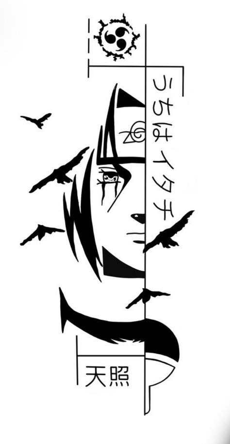 Sasuke And Itachi Tattoo Ideas, Itachi Tatoos Ideas, Naruto Fine Line Tattoo, Naruto Shippuden Tattoo Ideas, Naruto Tattoo Ideas Design, Naruto Tatoos, Boruto Tattoo, Naruto Tattoo Design, Itachi Design