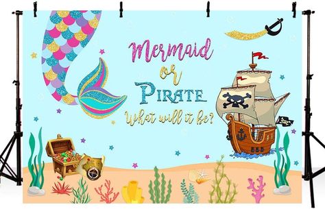 Mermaid Or Pirate Gender Reveal, Gender Reveal Photography, 40th Birthday Quotes, Ocean Baby Showers, Photo Studio Background, Baby Boy Decorations, Baby Shower Photography, Sprinkle Party, Baby Shower Deco