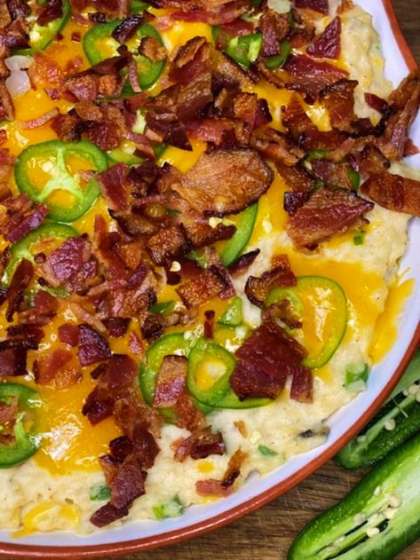 Jalapeno Cheddar Mashed Potatoes - Garlic Butter Mashed Potatoes Recipe, Mashed Potatoes Loaded, Jalapeno Potato, Mashed Potatoes Recipes, Potatoes Loaded, Cheddar Mashed Potatoes, Butter Mashed Potatoes, Potatoes Mashed, Mash Potato