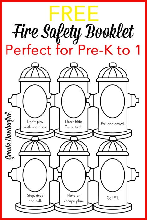 Fire Safety Printables Preschool, Fire Safety Booklet, Free Fire Safety Printables, Fire Safety Lesson Plans, Fire Safety Worksheets, Fire Safety Rules, Safety Lesson Plans, Fire Safety Lessons, Fire Safety Free