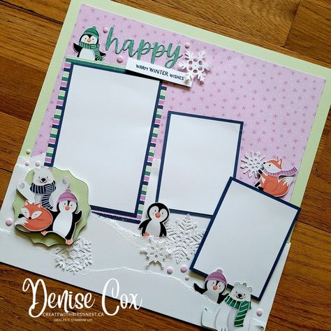 Up Scrapbook, Winter Scrapbook Layouts, Scrapbook Punches, Scrapbook Club, Christmas Scrapbook Pages, Scrapbook Design Layout, Christmas Scrapbook Layouts, 12x12 Scrapbook Layouts, Winter Wishes