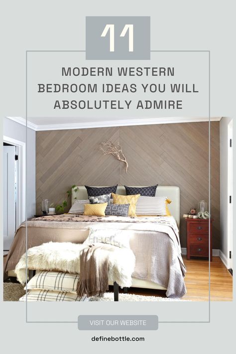 There is no definitive “correct” way to decorate a bedroom. What really counts is what you and your significant other find appealing and agreeable. You can’t go wrong with a Western theme if you’re trying to achieve a classic appearance. Boots, saddles, firearms, and Native American insignia are all fair game. To bolster the concepts, we compiled a curated collection of modern western bedroom ideas that you can use to zero in on the perfect design for your space. Southwest Bedrooms, Modern Western Bedroom, Western Bedroom Ideas, Western Bedrooms, Modern Southwestern, Western Bedroom, American Theme, Attic Bedrooms, Modern Western