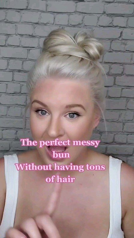 This messy bun hack makes it so easy! #messybun #bunhack #bunstyle #fasthairstyle #easymessybuns #diyhairschool #thinhair #finehair… | Instagram Fine Hair Updo Easy Messy Buns, Easy Bun Short Hair Simple, Hair Styles For Very Fine Hair, How To Put Hair In A Messy Bun, Easy Put Up Hairstyles, Mess Bun Short Hair, Neat Messy Bun, High Bun Short Hair Top Knot, Medium Hair Messy Bun Tutorials