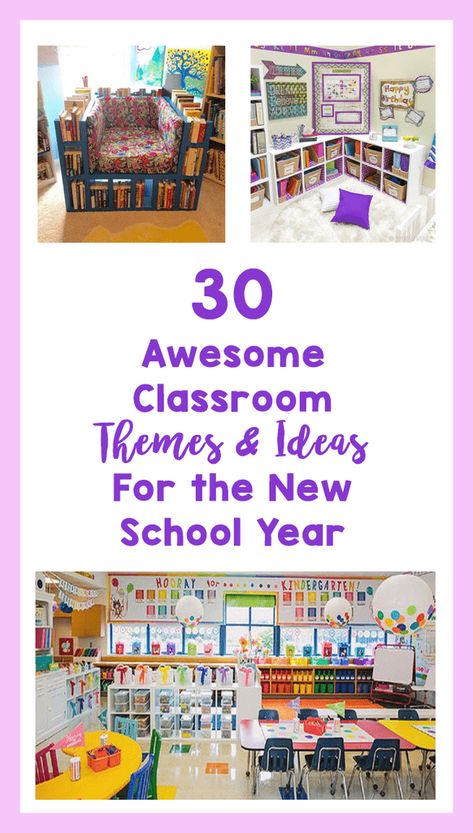 30 Awesome Classroom Themes & Ideas For the New School Year School Year Themes Elementary, Preschool Classroom Themes, School Year Themes, Kindergarten Classroom Themes, Elementary Classroom Themes, Preschool Decor, Bored Teachers, Kindergarten Classroom Decor, Prek Classroom