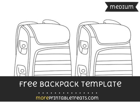 Free Backpack Template - Medium Backpack Template, Professional Backpack, Backpack Sewing, Template Free Printable, Computer Paper, Black And White Lines, Sewing Design, Templates Printable Free, Small Backpack