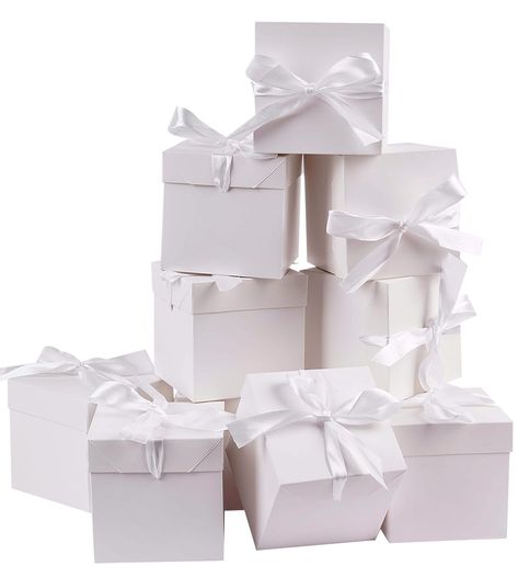 PRICES MAY VARY. Squared Gift Boxes: You will receive 12 6x6x6 inch square gift boxes with lids. White Gift Boxes with Ribbon: Each box comes with a ribbon, which you can tie into a beautiful bow to surprise a friend or relative who receives your gift. Easy Storage: Our gift boxes fold flat for easy storage and are great for buying in bulk. Suitable for Various Occasions: Our gift boxes with lids are perfect for weddings, birthday party favor, engagements, graduations, holidays, christmas xmas,n Boxes With Lids, Gift Boxes With Lids, Holidays Christmas, White Gift Boxes, Box With Lid, Party Card, Birthday Party Favors, Easy Storage, Gift Wrapping Supplies