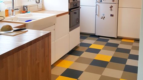 Marmoleum Floors Kitchen, Linoleum Kitchen Floors, Tile And Hardwood, Marmoleum Floors, Brooklyn Kitchen, Creative Flooring, Laundry Room Flooring, Doors And Floors, Linoleum Flooring