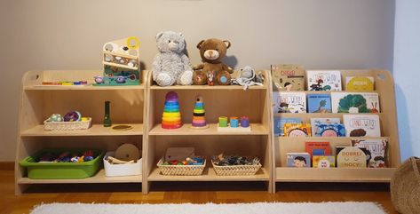 Montessori Bookcase, Montessori Toy Shelf, Montessori Bookshelf, Toy Car Storage, Montessori Shelf, Kids Shelves, Plywood Shelves, Toy Shelves, Modern Bookshelf