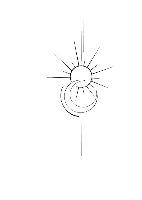 Moon sun star tattoo Sun Moon Abstract Tattoo, Sun Moon Arrow Tattoo, Sun Arrow Tattoo, Sun And Moon Tattoo Ideas Simple, Moon Compass Tattoo, Sun Moon And Stars Tattoo Best Friends, Sun Star Tattoo, Eclipse Tattoo Minimalist, Moon And Sun Tattoo Designs