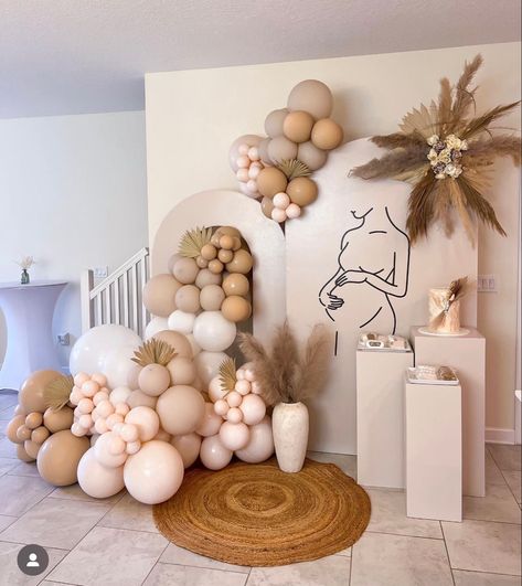 Neutral Gender Reveal Ideas For Party Decoration, Boho Gender Reveal Decorations, Gender Reveal Ideas Nude Colors, Neutral Gender Reveal Party Decorations, Fancy Baby Shower Ideas, Boho Gender Reveal Ideas, Gender Reveal Neutral Theme, Classy Gender Reveal Party, Boho Gender Reveal Party