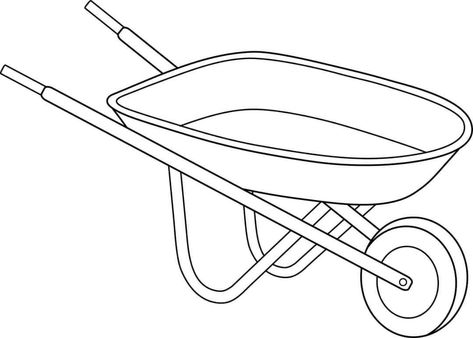 Wheelbarrow Drawing, Free Preschool Printables, Printable Pictures, Free Preschool, Preschool Printables, Drawing Easy, Farm Equipment, Free Clip Art, Free Coloring Pages