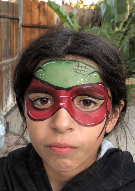 Ninja Turtle Face Paint Easy, Tmnt Face Paint, Ninja Turtle Makeup, Ninja Turtles Makeup, Tmnt Makeup, Turtle Face Paint, Ninja Turtle Face Paint, Turtle Makeup, Disney Face Painting