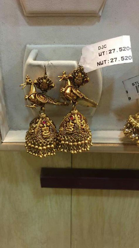 Indian Jumkas, Gold Plated Jewelry Indian, Gold Jhumkas, Fashion Jewelry Necklaces Gold, Wedding Jewelry Sets Bridal Jewellery, Bridal Diamond Necklace, Gold Jhumka Earrings, Antique Necklaces Design, Gold Jewelry Simple Necklace