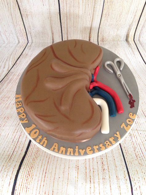 Geography Cake, Kidney Cake, Kidney Anniversary, Transplant Anniversary, Happy Birthday Niece, Basic Anatomy, Shaped Cakes, Retirement Cake, Bakers Gonna Bake