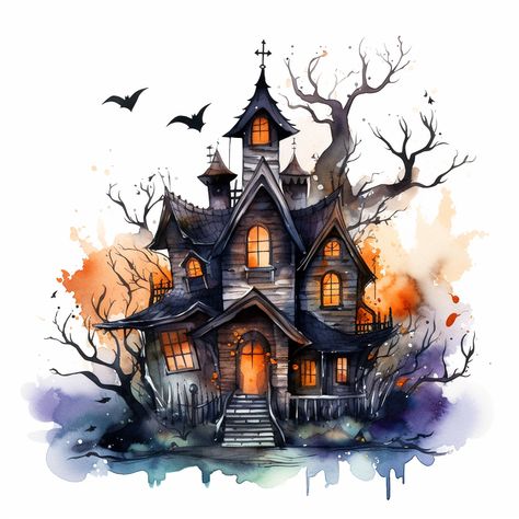 📌 What's wrong with this picture? 📌 Haunted House Clipart, Spooky Castles, Scary Houses, Shopping Clipart, Bathroom Ambiance, Bathroom Wall Stickers, Bathroom Decals, Casa Halloween, Creepy Houses