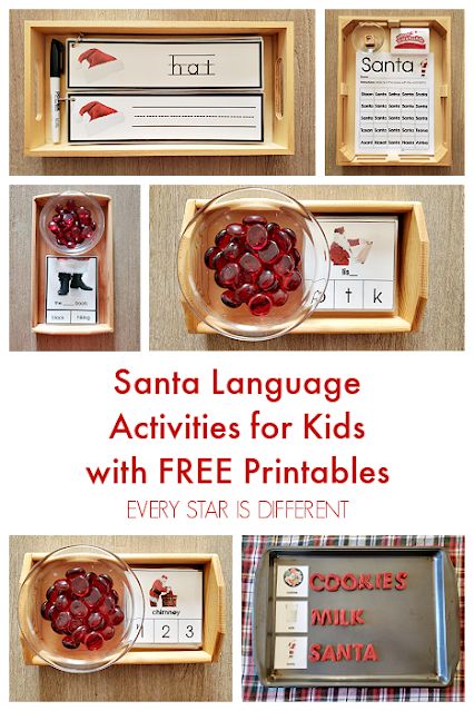 Santa Language Activities for Kids Language Activities For Kids, Montessori Elementary Activities, Christmas Montessori, Language Activities Preschool, Reading Games For Kids, Reindeer Printable, Santa Reading, Montessori Activities Preschool, Santa Stamp