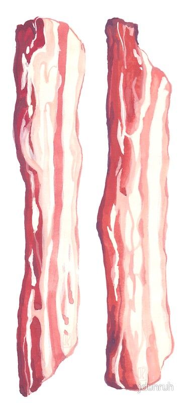 Bacon Strips Bacon Illustration, Bacon Drawing, Bacon Desserts, Recipe Illustration, Bacon Dinner, Perfect Bacon, Scottish Breakfast, Bacon Casserole, Bacon Art