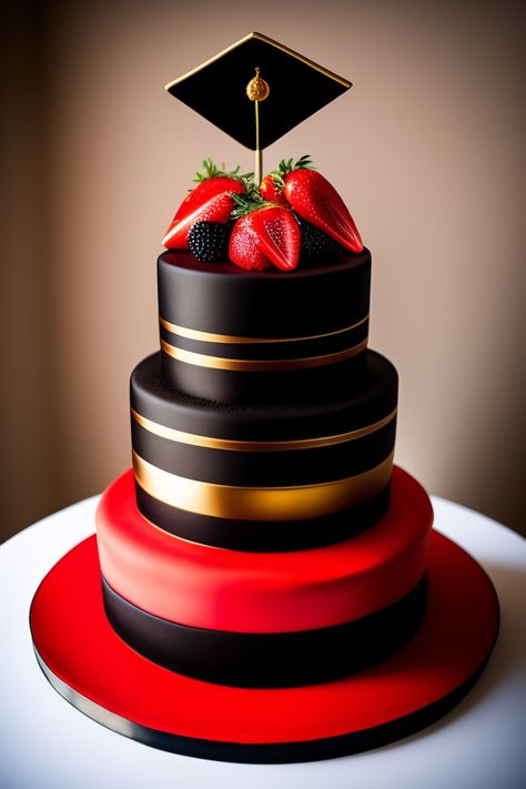 Black Red Gold Cake, Black And Gold Cake, Cake For Husband, 2 Tier Cake, Black Cake, Rosé Theme, 3 Tier Cake, Red Cake, Tier Cake