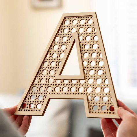 Rattan Decorative Letter By Mirrorin | notonthehighstreet.com Rattan Letters, Letter Wall Decor, Name Blocks, Wall Letters, Decorative Letters, Letter Wall, Initial Letters, Decorative Wall, Childrens Room