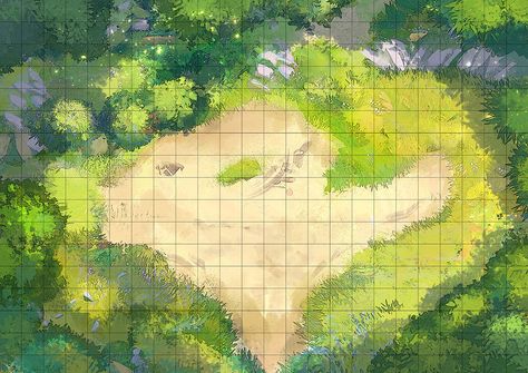 Image A2 0001s 0002 Caravan Day Plain in Woods Theme - Set 1 album Forest Clearing Dnd Map, Forest Clearing Battlemap, Maps Rpg, Deciduous Forest, Evelynn League Of Legends, Forest Clearing, Forest Map, Fantasy City Map, Dungeon Tiles