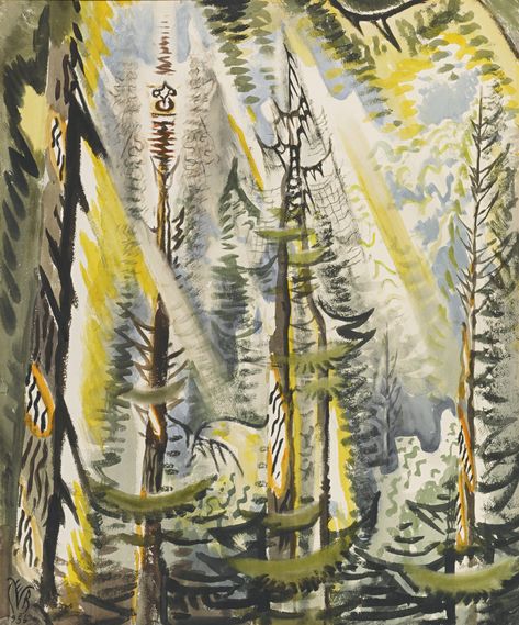 Charles Ephraim Burchfield | CICADA SONG IN SEPTEMBER (1956) | MutualArt Charles Burchfield, Expressionist Art, Nature Images, Art Center, Tree Painting, American Artists, American Art, Painting & Drawing, Online Art