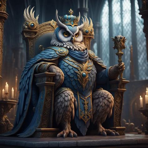 Owl King - AI Generated Artwork - NightCafe Creator Cafe Logo, Art Generator, Cool Artwork, Beautiful Artwork, Character Art, The Creator, Quick Saves, Art