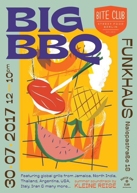 School Club Poster Design, Festival Posters Design, Bbq Branding, Bbq Poster, Bbq Illustration, Bbq Poster Design, Bbq Poster Design Ideas, School Event Poster, Bbq Graphic Design