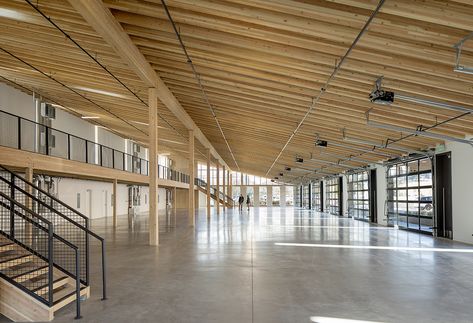 Gallery of Flex Commercial Building / LEVER Architecture - 5 Container Market, Commercial Doors, Garage Door Styles, Space Project, Flex Space, Roof Beam, Garage Style, Building Interior, Wood Building