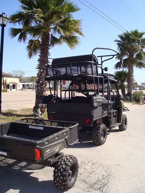 Pull Behind Trailer Polaris Ranger Rack, Polaris Ranger Accessories, Pull Behind Trailer, Side By Side Accessories, Dog Trailer, Honda Pioneer, Atv Trailers, Utv Accessories, Go Karts