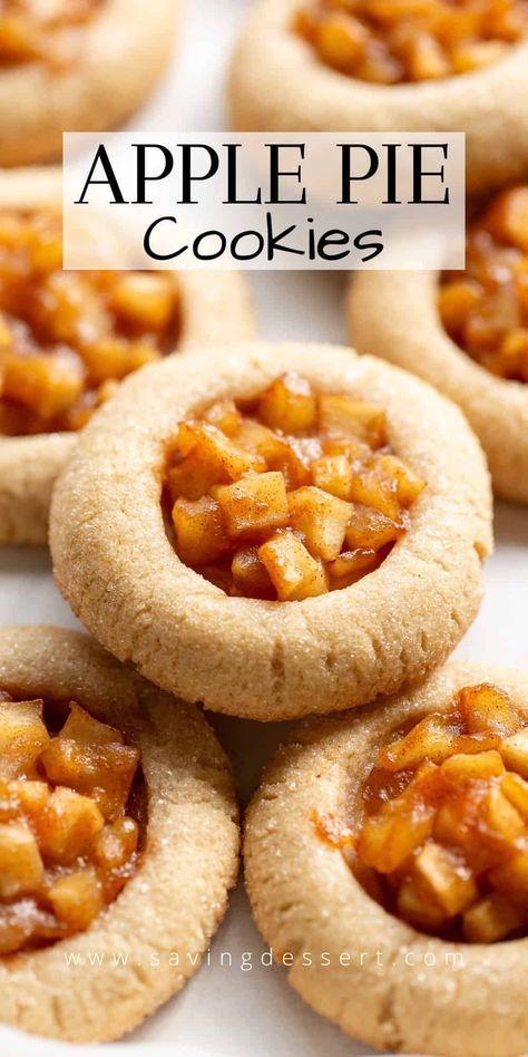 Amazing Apple Pie Cookies that are easy to make and taste fantastic. Like mini apple pies! #applepiecookie #applepiecookies #fallcookies #applecookies #cookierecipe Finger Foods Easy Recipes, Thing To Make With Apples, Apple Strudel Cookies, Easy Apple Pie Cookies, Apple Pie Biscotti, Fresh Apple Cookies Recipes, Cookies Recipes Thanksgiving, Mini Pie Cookies, Cookies With Pie Filling