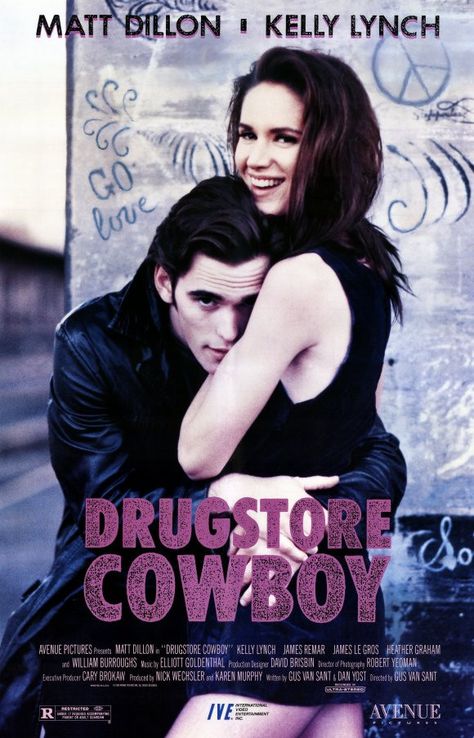 Drugstore Cowboy 11x17 Movie Poster (1990) Drugstore Cowboy, James Remar, Cowboy Posters, Heather Graham, Matt Dillon, Classic Movie Posters, Great Films, Love Movie, Film Serie