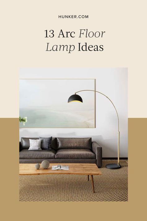 Arced Floor Lamps, Arc Floor Lamp Dining Room, Over Arching Floor Lamps Living Room, Overreaching Floor Lamp, Lamp With Sectional Couch, Over The Couch Lamp, Curved Lamp Living Room, Arched Floor Lamp Behind Couch, Arch Floor Lamp Living Room