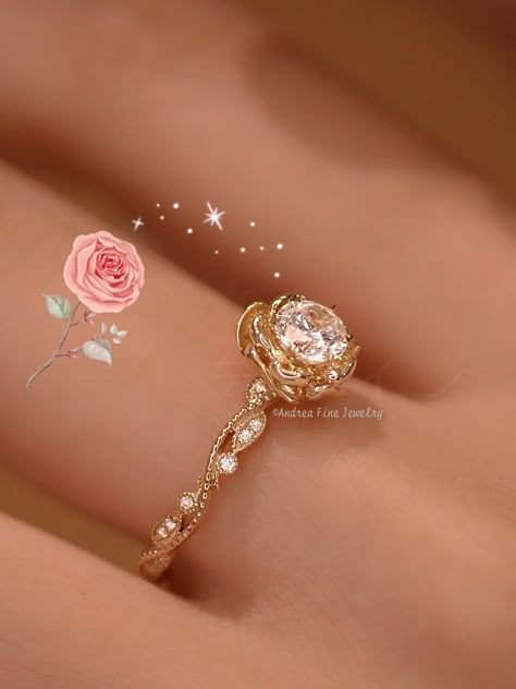 Whimsical Wedding Ring, Wedding Ring Flower, Cute Promise Rings, Pretty Engagement Rings, Flower Blooming, Set Rings, Woman Ring, Cute Engagement Rings, Future Engagement Rings