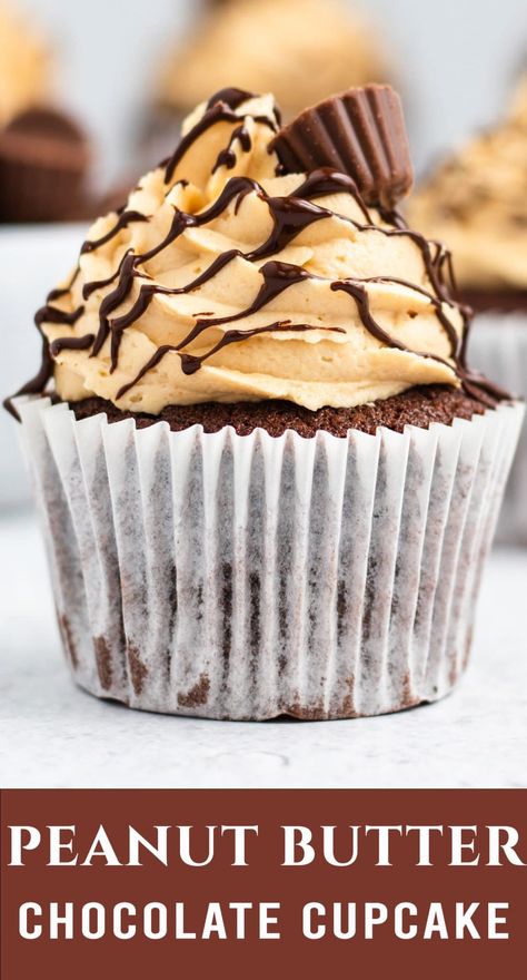 Reese Cup Cupcakes, Chocolate Peanut Butter Cupcakes Easy, Reese’s Peanut Butter Cupcakes, Reese’s Cupcakes, Reeses Cupcake, Reese Cupcakes, Reeses Cupcakes, Peanut Butter Chip Recipes, Espresso Cupcakes