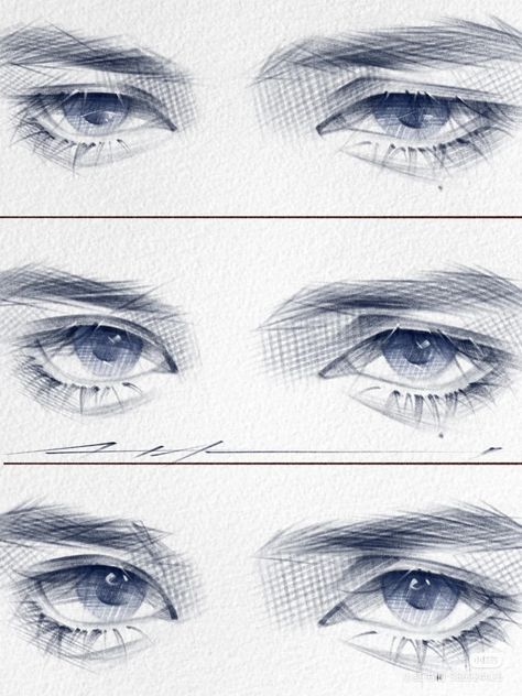 Drawing Face Looking Down, Eye In Profile, Gentle Eyes Drawing, Head Drawing Exercises, Anime Male Eyes Reference, Manhwa Eyes Drawing, Closed Eyes Sketch, Doe Eyes Drawings, Semi Realistic Eye Drawing